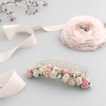 Floral Rose And Pearl Bridal Hair Comb, 4 of 7