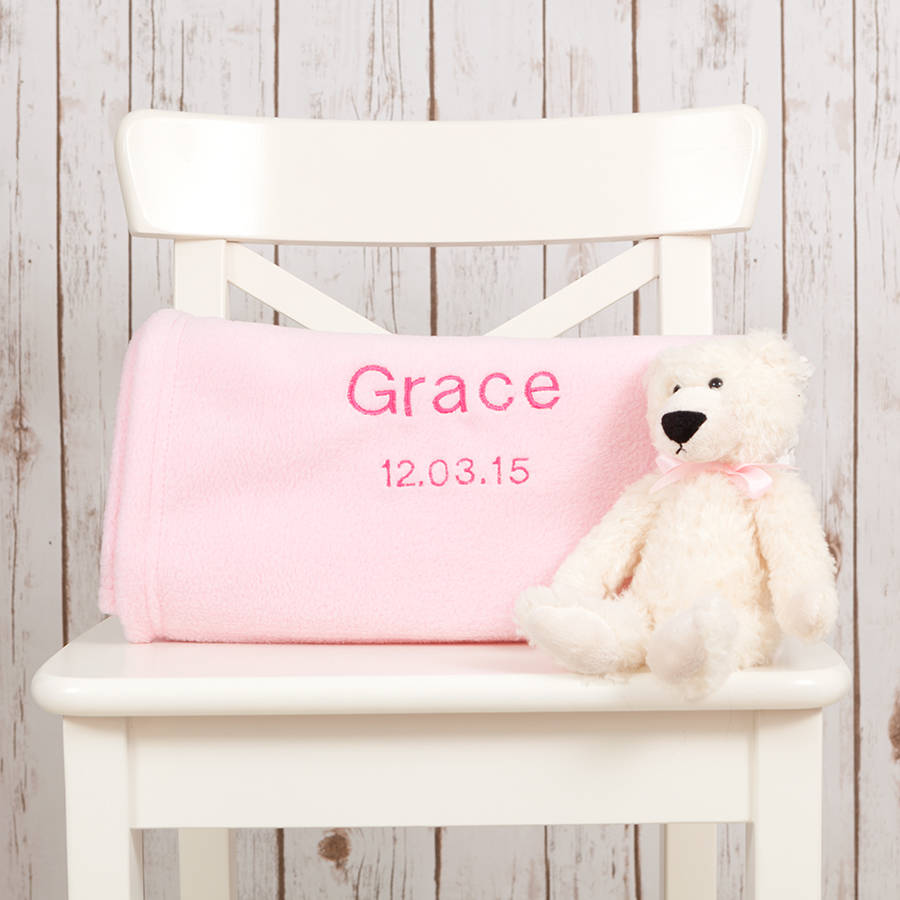 Personalised Baby Blanket And Teddy Bear By Betty Bramble