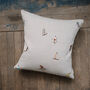 Skiers Embroidered Linen Cushion W Insert, thumbnail 3 of 6
