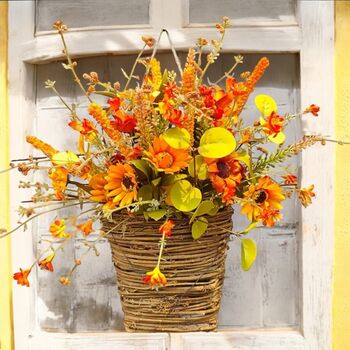 Autumn Fall Basket Door Wreath, 8 of 12