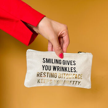 'Resting Bitch Face Keeps You Pretty' Make Up Bag, 2 of 9