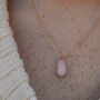 Gold Tone Rose Quartz Crystal Pendant Necklace, thumbnail 3 of 5