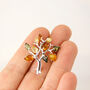 Sterling Silver Amber Tree Of Life Brooch, thumbnail 3 of 8