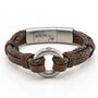 Memorial Brown Braided Leather Jewellery Ashes Urn Bracelet, thumbnail 1 of 8