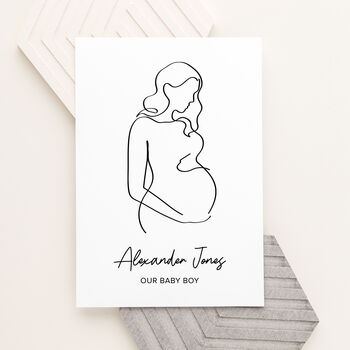 Personalised Line Art Mum To Be Wall Print, 3 of 12