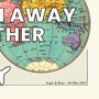 'Let's Run Away Together' Personalised World Map Print, thumbnail 3 of 3