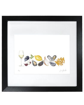 Moules Frites Limited Edition Print | Hand Drawn Seafood Illustration, 2 of 3