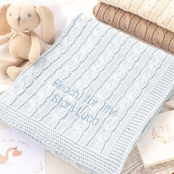 Pale Blue Welcome Baby Knitted Essentials And Toy Gift Set, 2 of 11