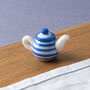 Glass Blue And White Teapot Ornament | Gift Box | Decoration | Collectable | Gift For Home, thumbnail 1 of 3