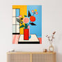 Floral Cubism Pop Art Cubist Vibrant Wall Art Print, thumbnail 1 of 6