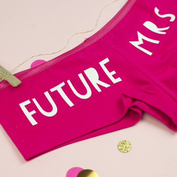 Personalised 'Future Mrs' Papercut Style Hen Knickers, 3 of 10