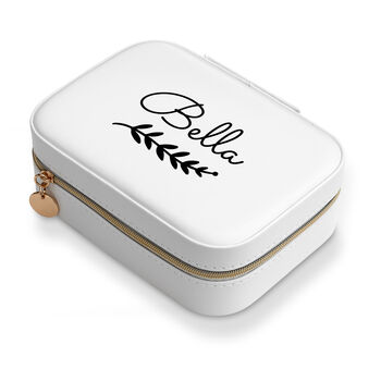 Personalised White And Blue Floral Jewellery Case, 6 of 6