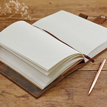 Personalised Heart Buffalo Leather Refillable Journal, 6 of 12