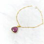 Pink Tourmaline Gold Plated October Birthstone Bracelet, thumbnail 1 of 3