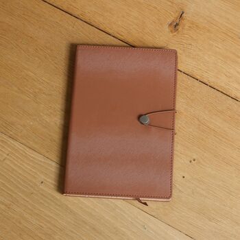Brown Lined A5 Notebook With Elastic Fastener And Stud, 5 of 5