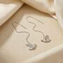 Origami Crane Japanese Threader Silver Earrings, thumbnail 1 of 4