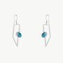 Geometric Oasis Turquoise Drop Silver Earrings, thumbnail 2 of 3