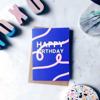Happy Birthday Blue/Pink Card By Xoxo Designs by Ruth ...