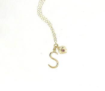 Gold Birthstone Letter Necklace, 2 of 5