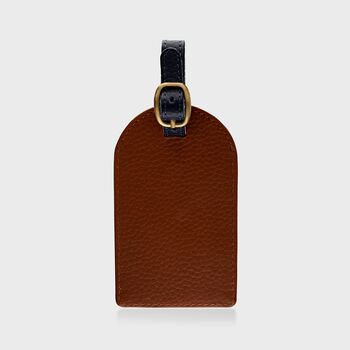 Personalised Pebble Grain Leather Luggage Tag, 4 of 9