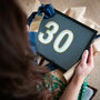 Personalised Handmade Gold Numbers Glass Sign, thumbnail 1 of 6