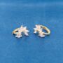 Gold Leaf Cz Cluster Huggie Earrings, thumbnail 4 of 7
