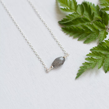 Grey Gemstone Sterling Silver Necklace, 8 of 9