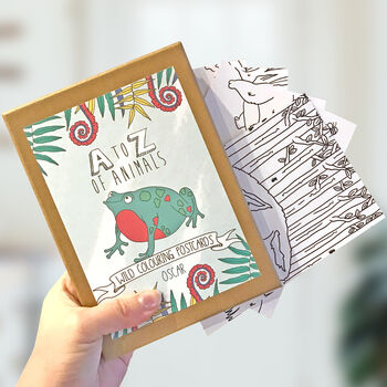 A To Z Of Animals Colouring In Postcard Set, 3 of 3