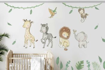 Children's Safari Jungle Animals Wall Decal Stickers, 6 of 7