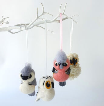 Felted Owl Christmas Decoration Barn Owl, 10 of 10