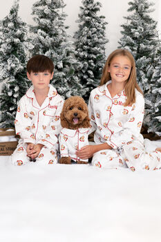 Personalised Dog Santa Christmas Pyjamas, 11 of 12