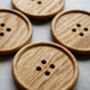 Wooden Oak Button Drink Coaster, thumbnail 1 of 8