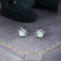 Green Opal Crown Stud Earrings, thumbnail 5 of 10