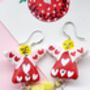 Festive Painted Angel Earrings With Stand, thumbnail 7 of 11