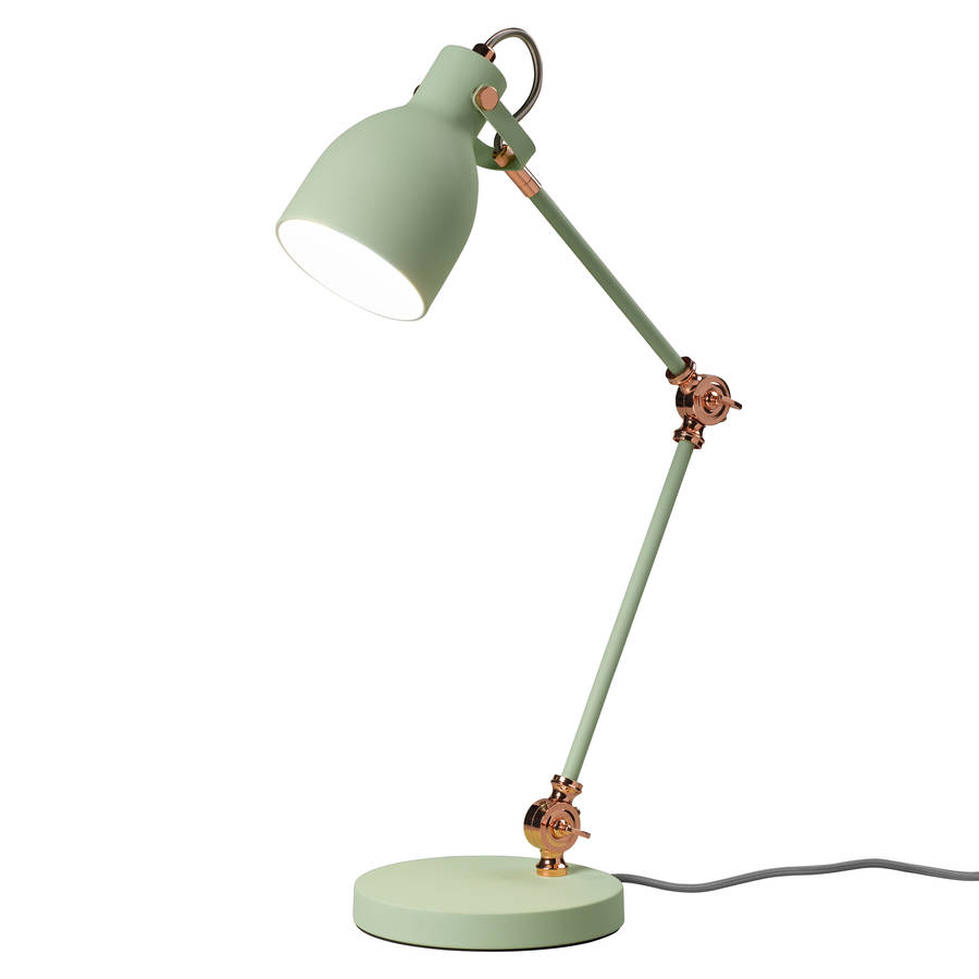 Desk Lamp Green And Copper By Idyll Home Notonthehighstreet Com Desk Lamp Green And Copper