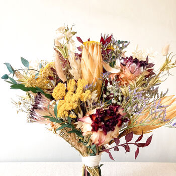 Protea Achillea Dried And Preserved Flower Bouquet, 4 of 6