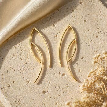 Ellipse Sterling Silver Drop Earrings, 5 of 10
