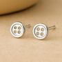 Sterling Silver Sewing Button Stud Earrings, thumbnail 2 of 6