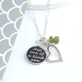 Personalised Birthstone Sentiment Necklace, 9 of 12