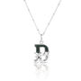 Solid Silver D Initial Necklace With Green Marble, thumbnail 1 of 6