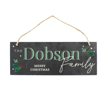 Personalised Christmas Family Slate Plaque, 2 of 3