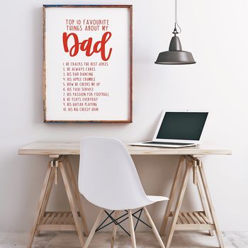Top 10 Favourite Things About My Daddy Custom Print, 4 of 5