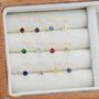 Sterling Silver Three Prong Birthstone Stud Earrings, thumbnail 5 of 12