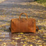 Stitched Detail Genuine Leather Holdall Vintage Look, thumbnail 4 of 12