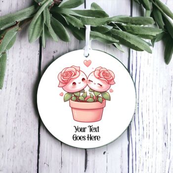 Personalised Cute Cactus Couple Love Decoration F, 2 of 2