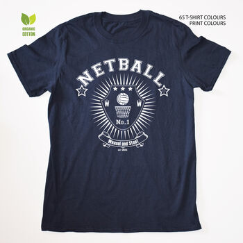 Netball Collegiate Organic T Shirt, 2 of 11