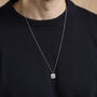 Square Nautical Flag Engraved Necklace, thumbnail 2 of 8