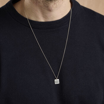 Square Nautical Flag Engraved Necklace, 2 of 8