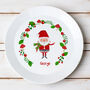 Personalised Christmas Toadstool Santa Plastic Plate, thumbnail 2 of 5