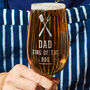 Personalised King Of The BBQ Beer Glass, thumbnail 3 of 4